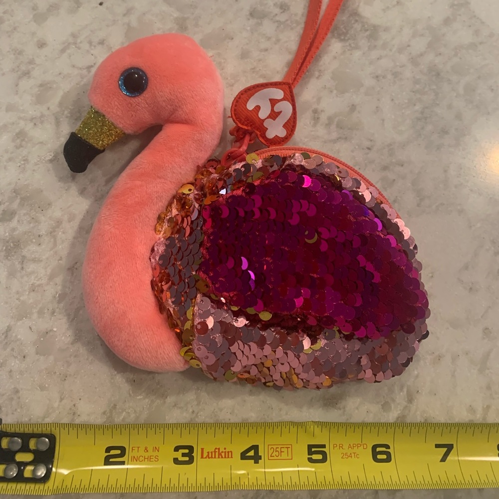 Ty Flip Sequin Flamingo pouch